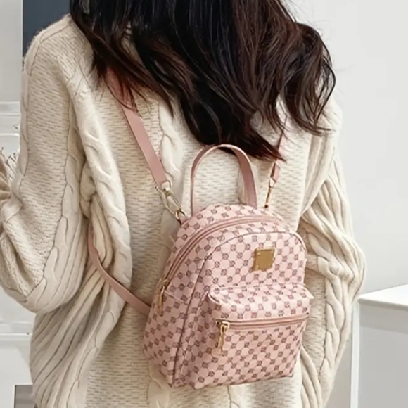 Barbiecore Pink Women’s Cute Backpack With Adjustable Strap Polka Dot Style NWT - Picture 2 of 8